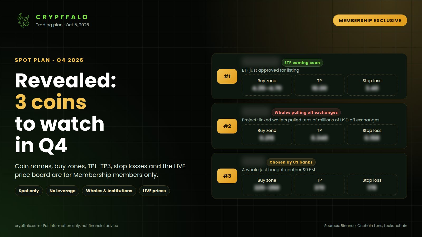 Revealed: 3 Q4 coins to watch: one ETF-bound, one whales pulled off exchanges, one picked by US banks